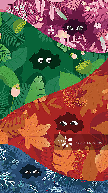 四季花草植物背景图片素材