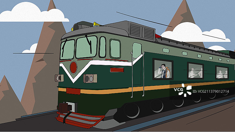 火车头人物环境背景图片素材