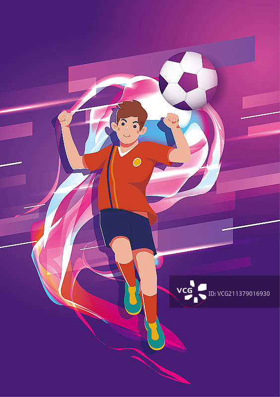 足球火热比赛扁平风插画图片素材