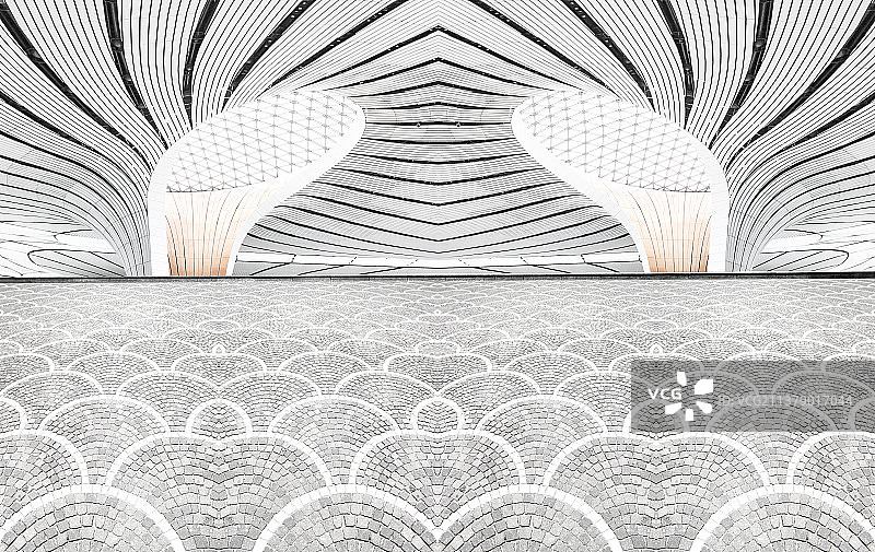 大兴机场室内空间及城市道路平台图片素材