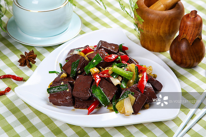 泡椒炒猪血图片素材