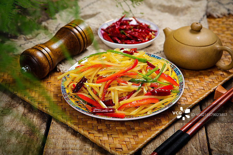 炝拌土豆丝图片素材