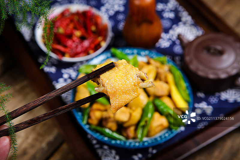 美味诱人的青椒鸡图片素材