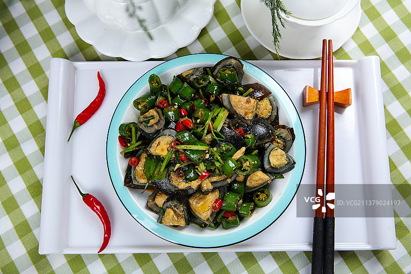 好吃的青椒皮蛋图片素材