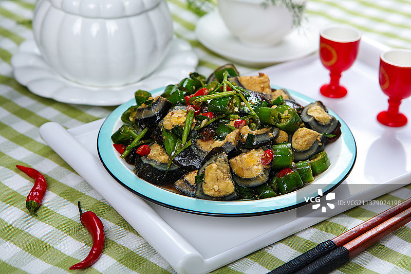 好吃的青椒皮蛋图片素材