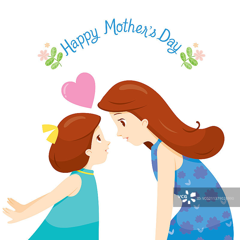 女儿充满爱意地看着母亲图片素材