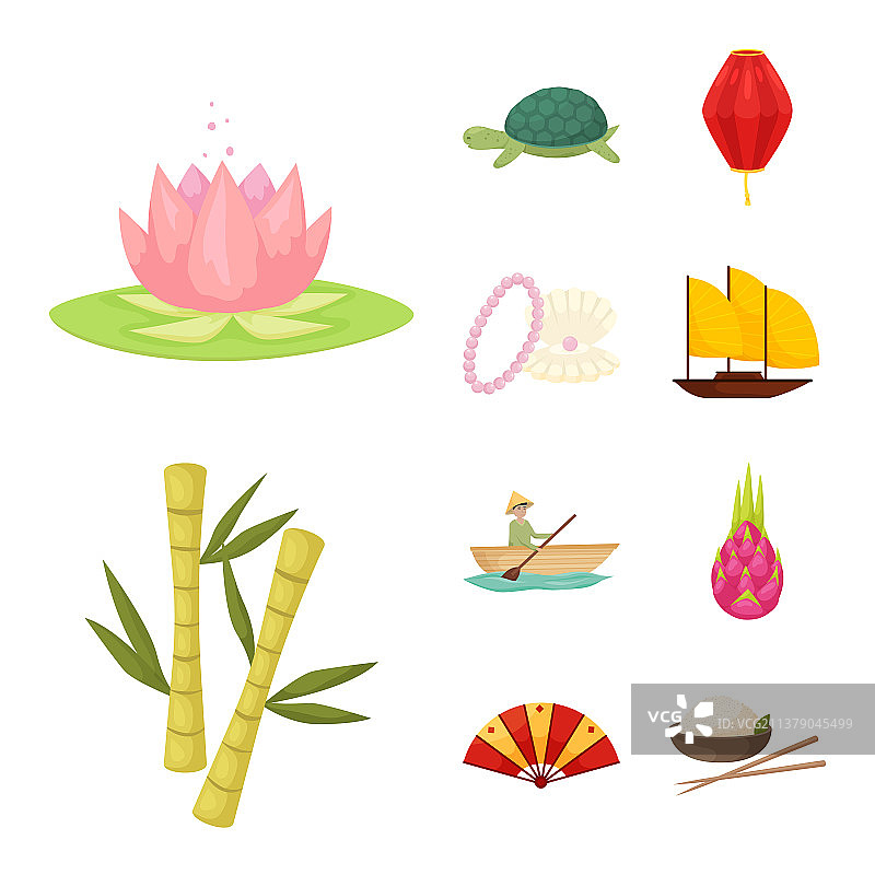 越南旅游标志套装图片素材