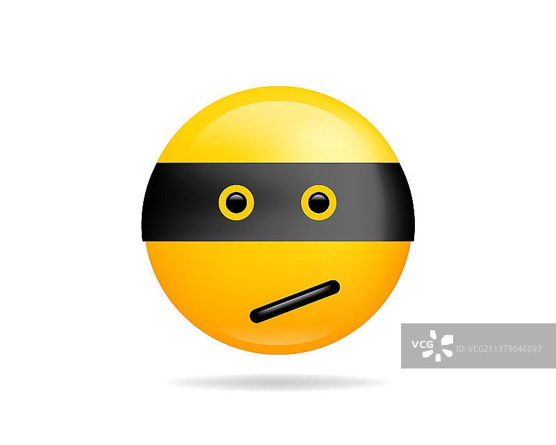 忍者微笑表情符号图标图片素材