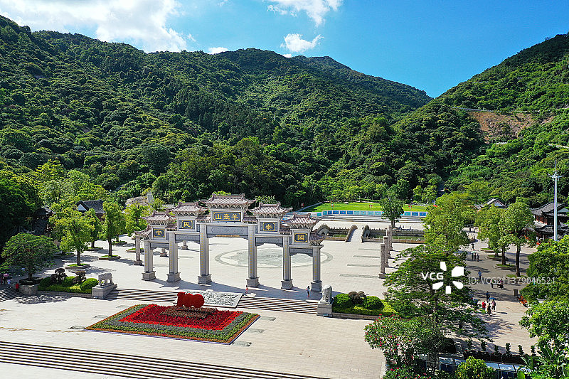 广东省深圳市宝安区石岩阳台山森林公园航拍图片素材