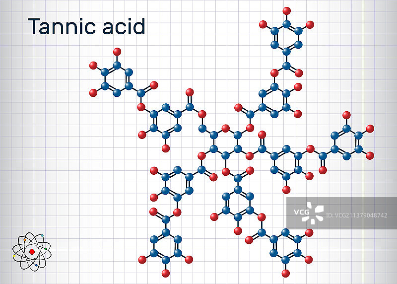 单宁酸分子结构图片素材
