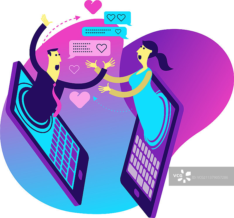 IT互联网在线约会虚拟爱情图片素材