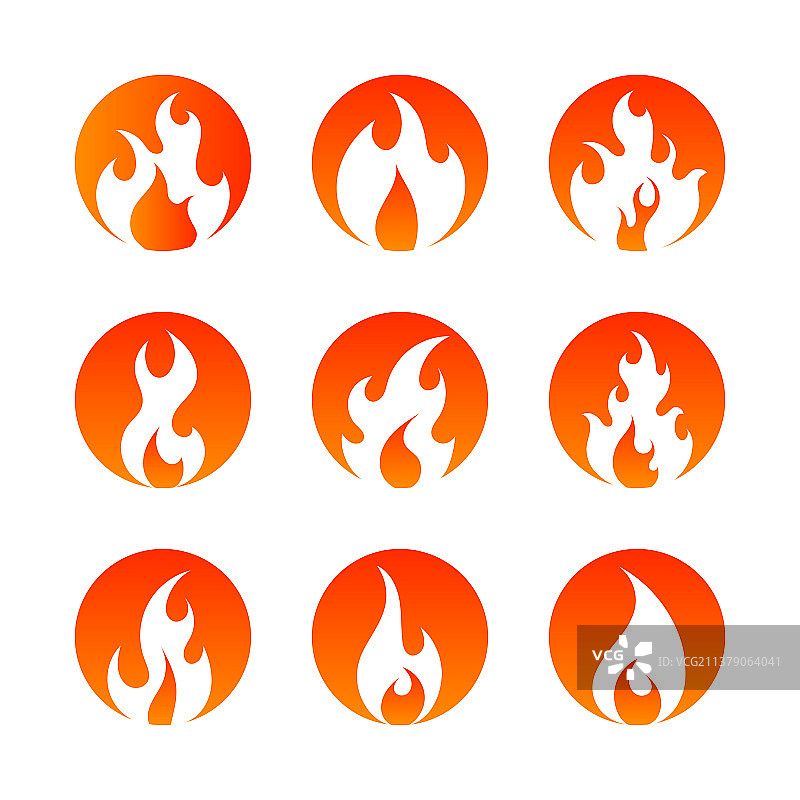 扁平火焰圆圈图片素材