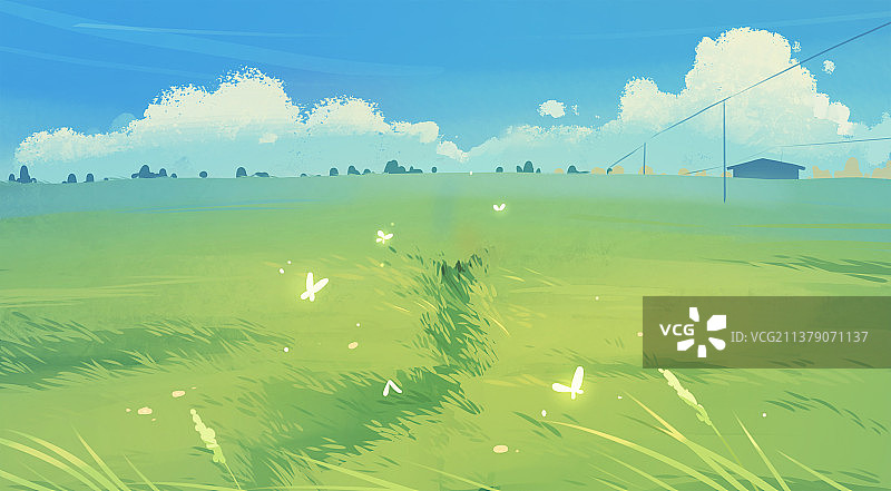 夏天唯美清夏天插画图片素材