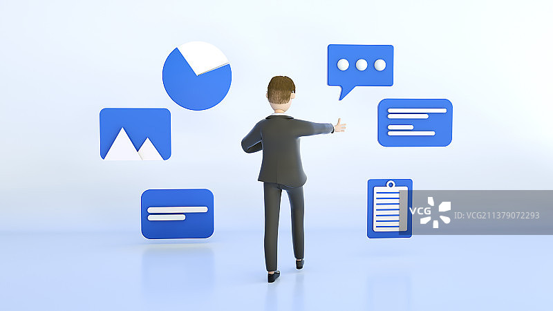 3d大数据商务风图表图片素材