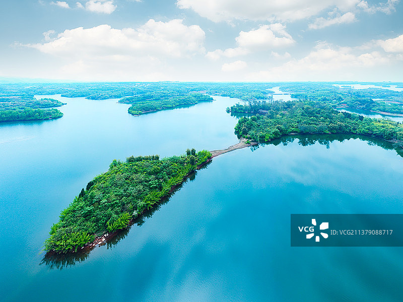 成都三岔湖航拍风光图片素材