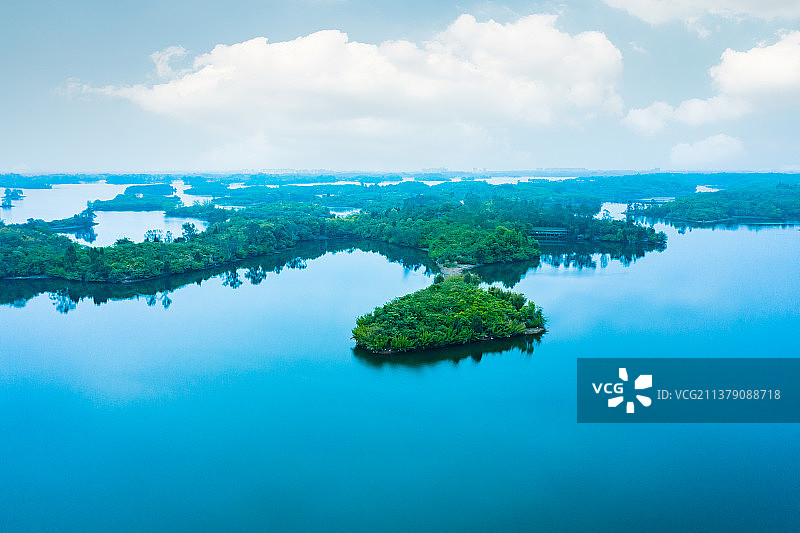 成都三岔湖航拍风光图片素材