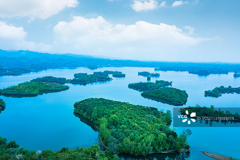 成都三岔湖航拍风光图片素材