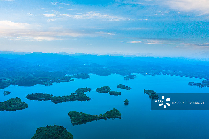 成都三岔湖航拍风光图片素材