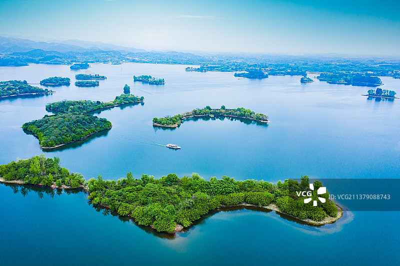 成都三岔湖航拍风光图片素材