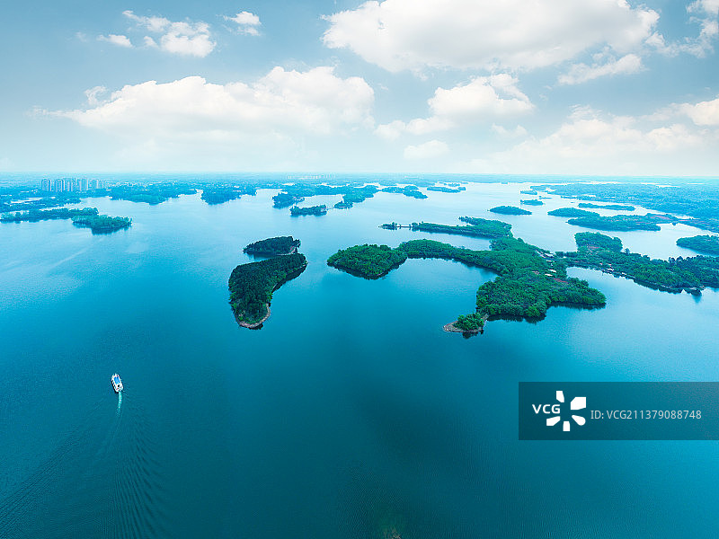 成都三岔湖航拍风光图片素材