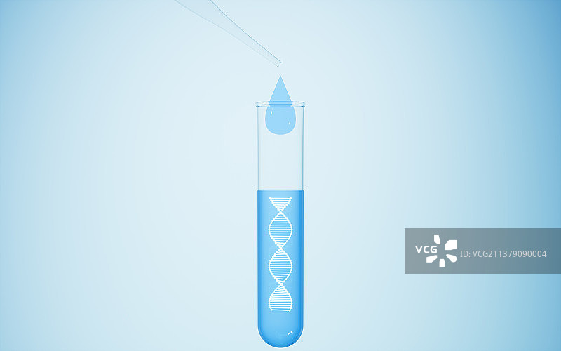 试管中的DNA3D渲染图片素材
