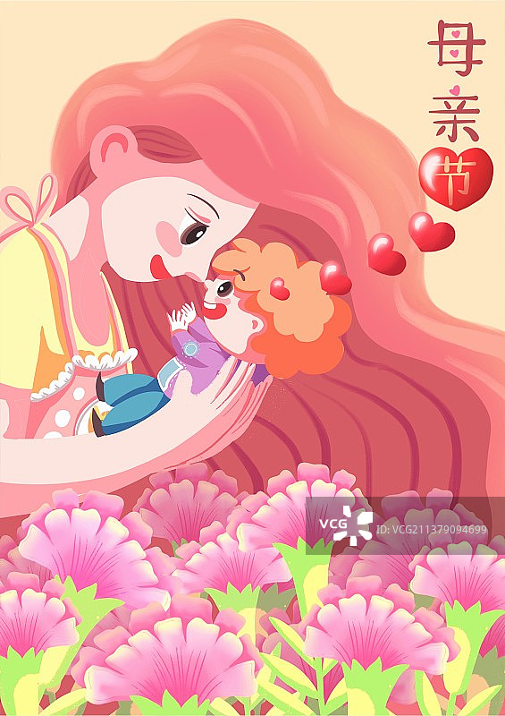 母子温馨互动的场景图片素材