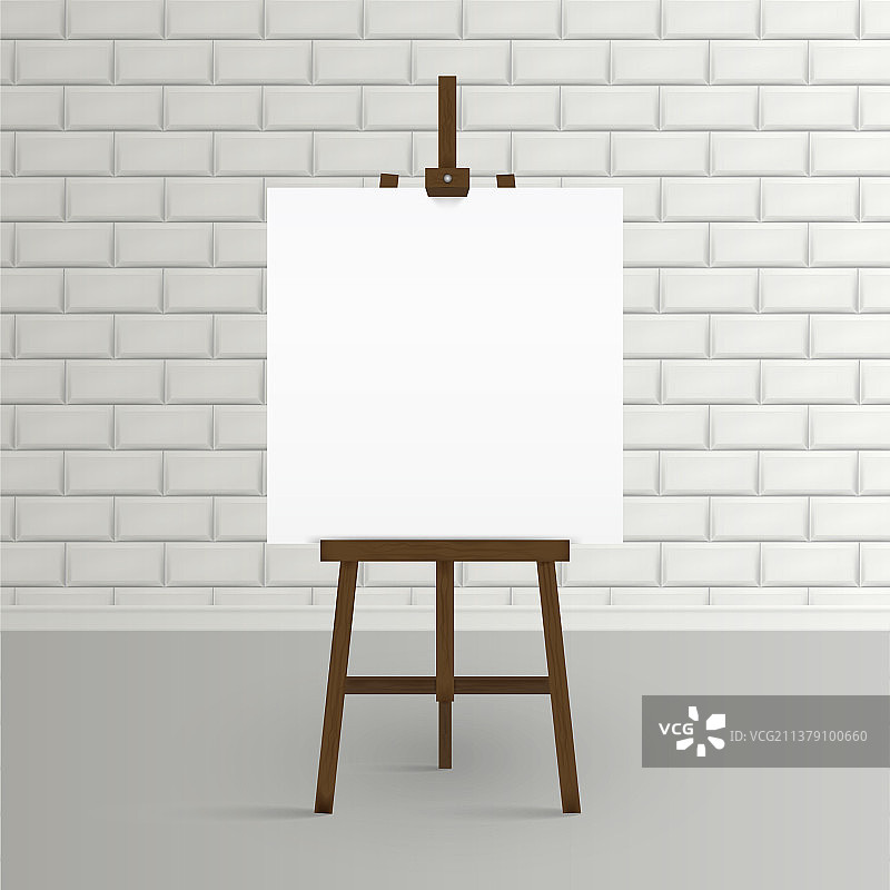 画架上的空白画布图片素材