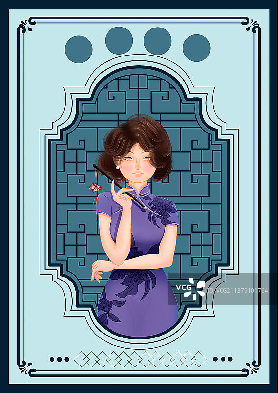 民国风少女图片素材