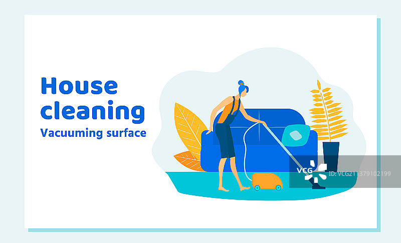 周末打扫房子的女人图片素材