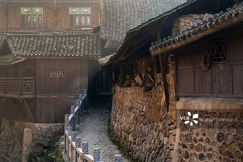 湘西茶峒古镇的房屋和小巷图片素材
