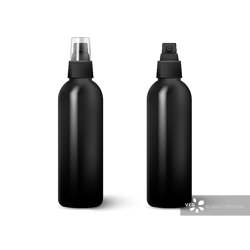 逼真化妆品瓶喷雾罐容器图片素材