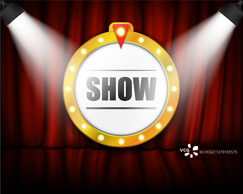 聚光灯下的剧院幕布标志图片素材