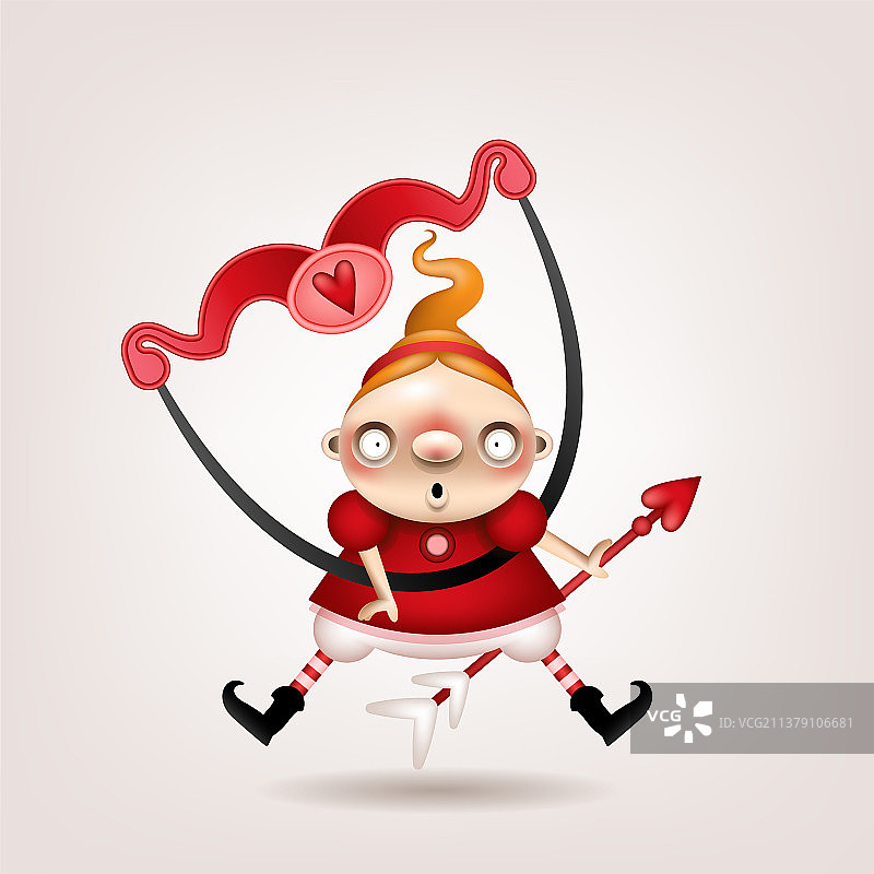 手持弓箭的金发女孩图片素材