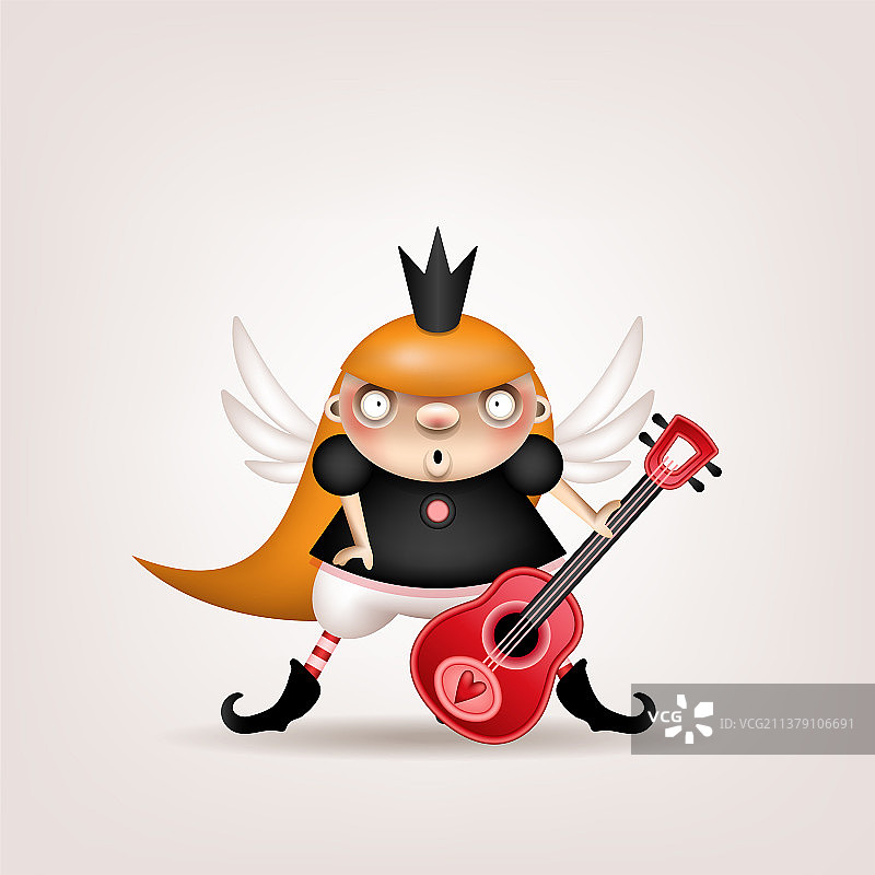 弹吉他的金发女孩图片素材