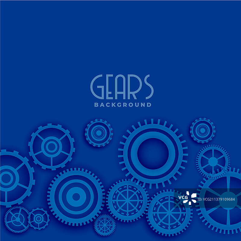 蓝色背景3D齿轮图片素材