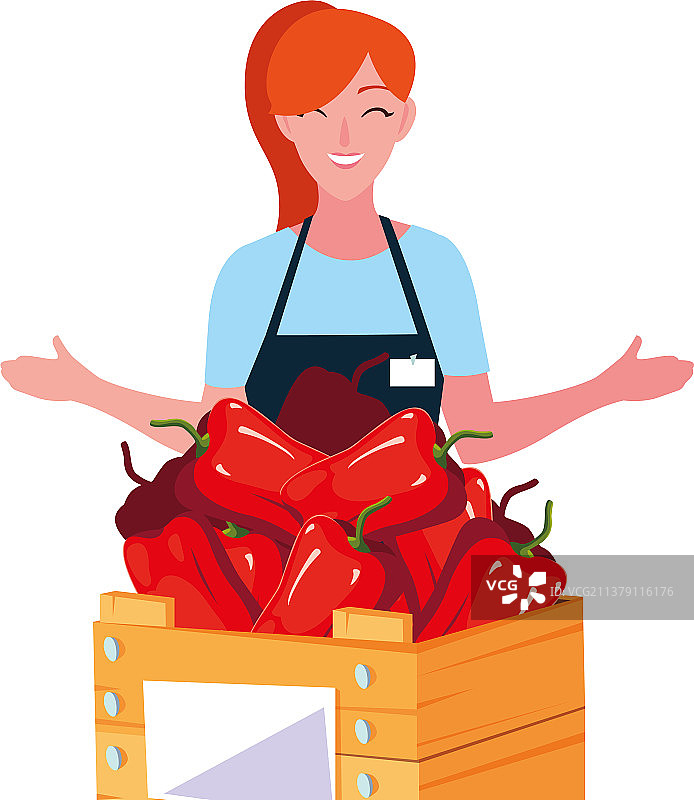销售农产品的女商贩图片素材