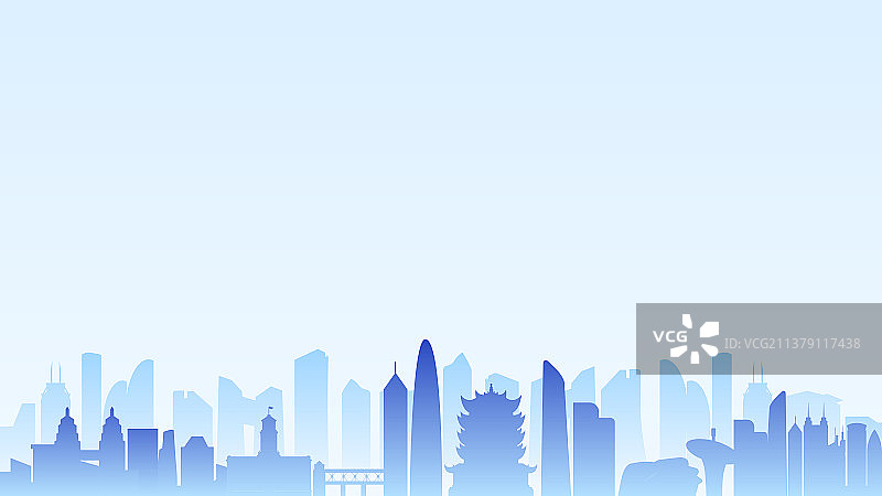 武汉简约城市PPT背景图片素材