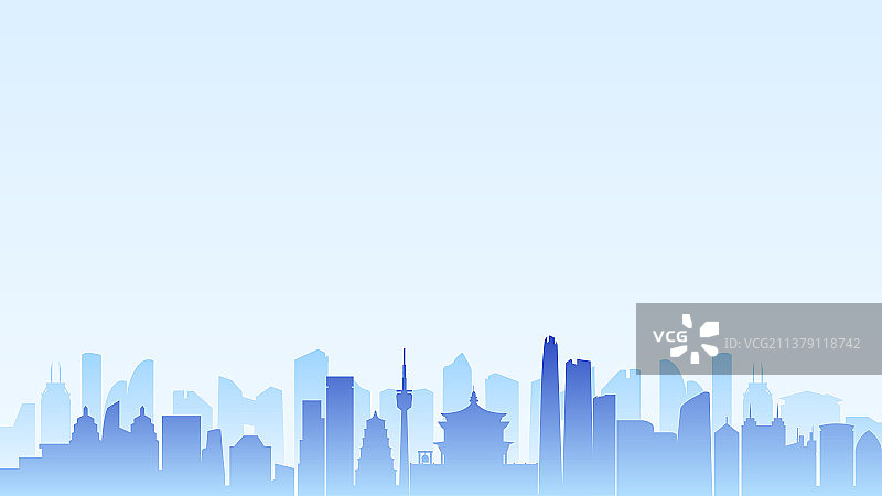 西安简约城市PPT背景图片素材