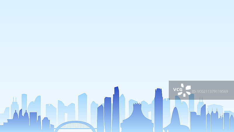 南宁简约城市PPT背景图片素材