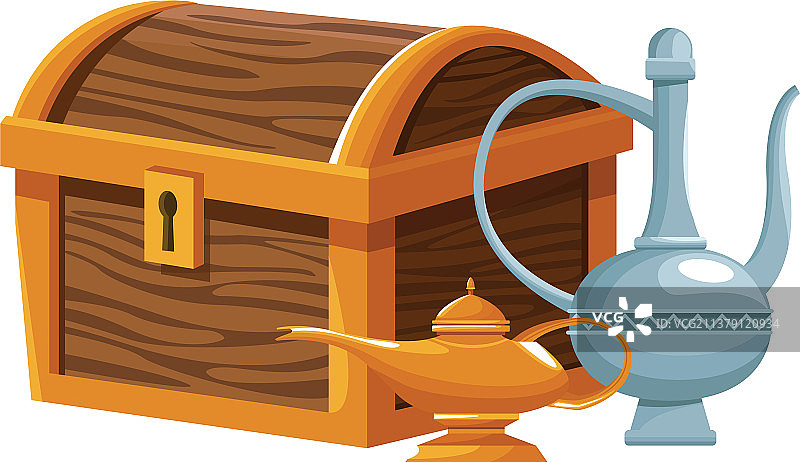 魔法灯和木箱图片素材