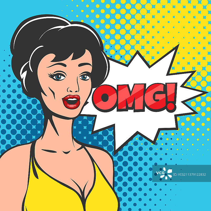 张着嘴说话的惊讶年轻女子图片素材