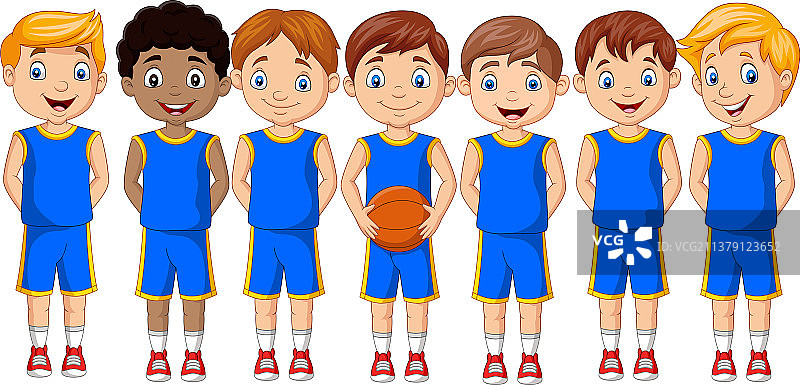 卡通篮球儿童队服图片素材