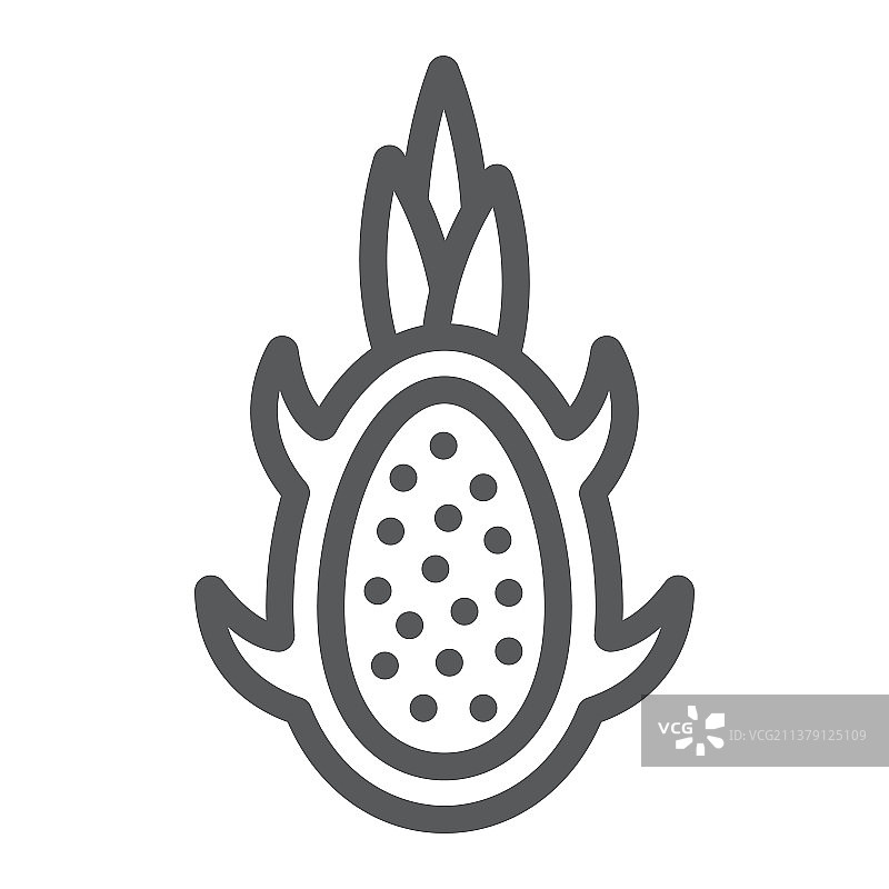 火龙果线条图标，热带水果图片素材