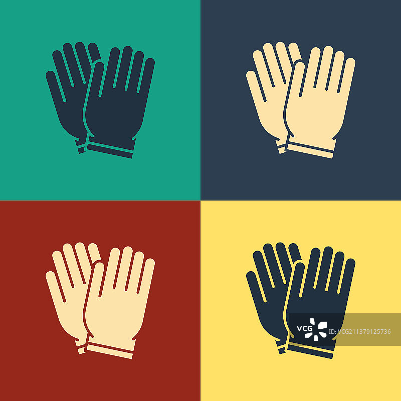 彩色园艺手套图标图片素材