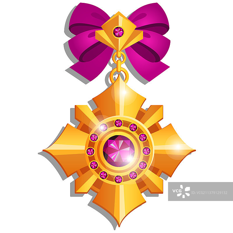 用宝石镶嵌的美丽奖章图片素材