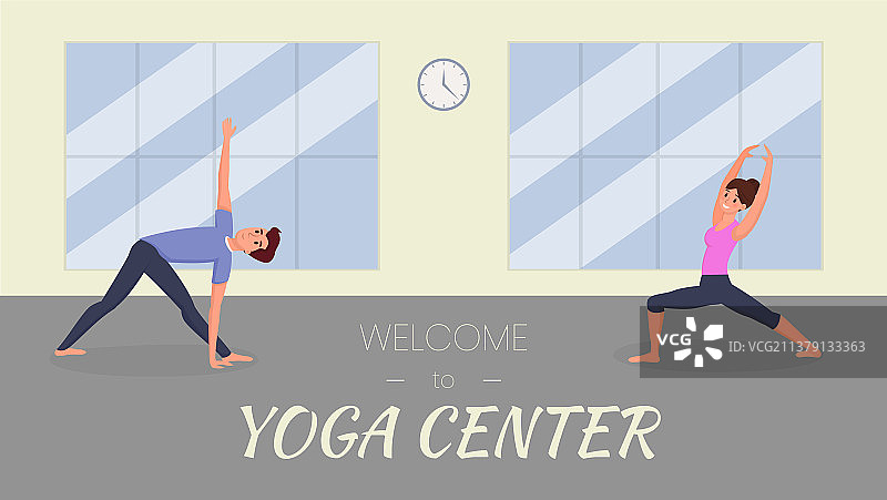 瑜伽中心banner模板：情侣瑜伽图片素材