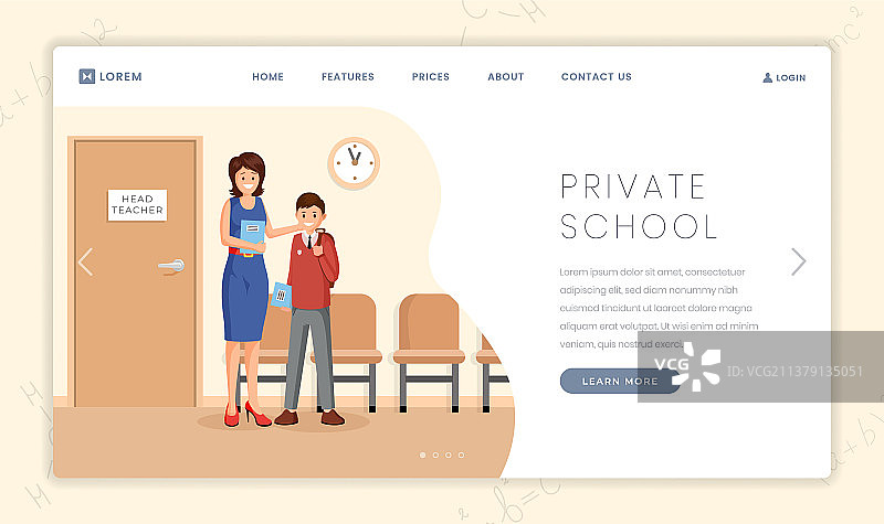 学校着陆页模板图片素材