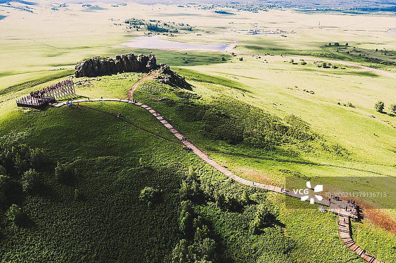 2019年6月28日，内蒙古赤峰市，乌兰布统旅游景区，骆驼峰风光  (8)图片素材
