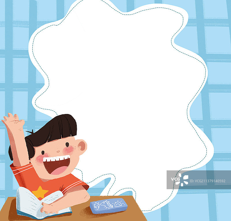 举手认真上课的小学生图片素材