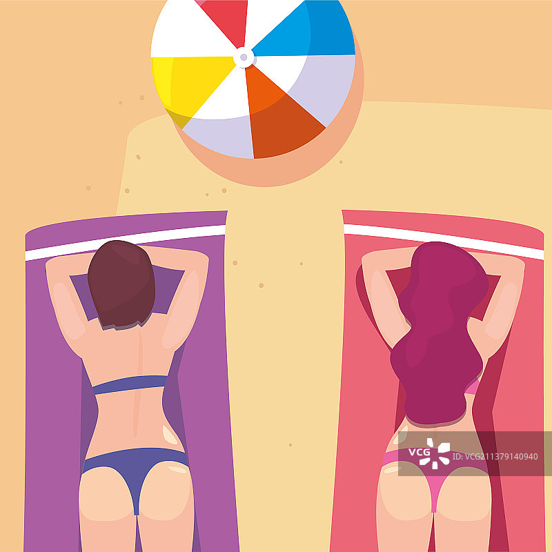 女性夏日假期设计图片素材